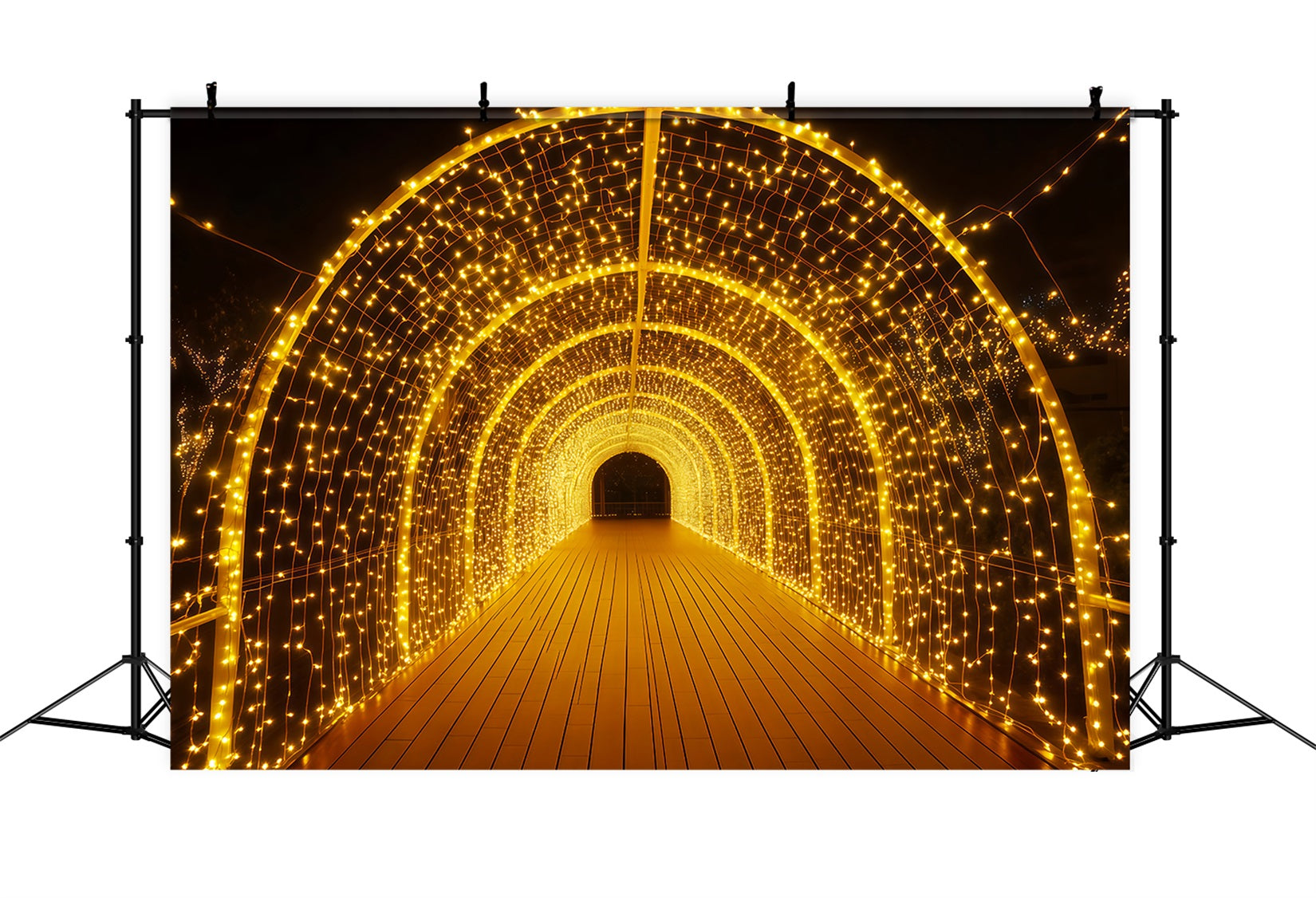 Fond pour le Nouvel An Tunnel lumineux bokeh Paillettes dorées Fond scintillant TWW512-30
