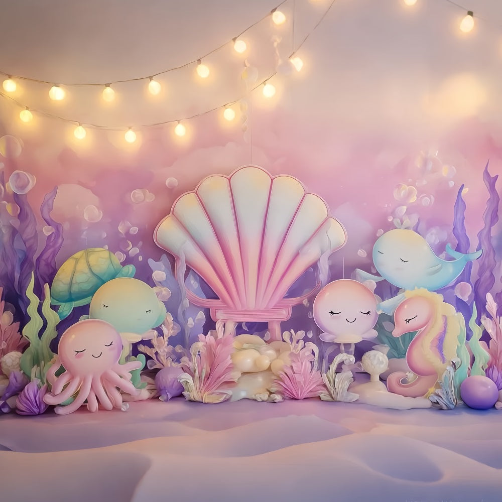 Toiles de fond pour photographie de gâteaux Toile de fond pour smash cake sous-marin pastel océan amis TWW59-215
