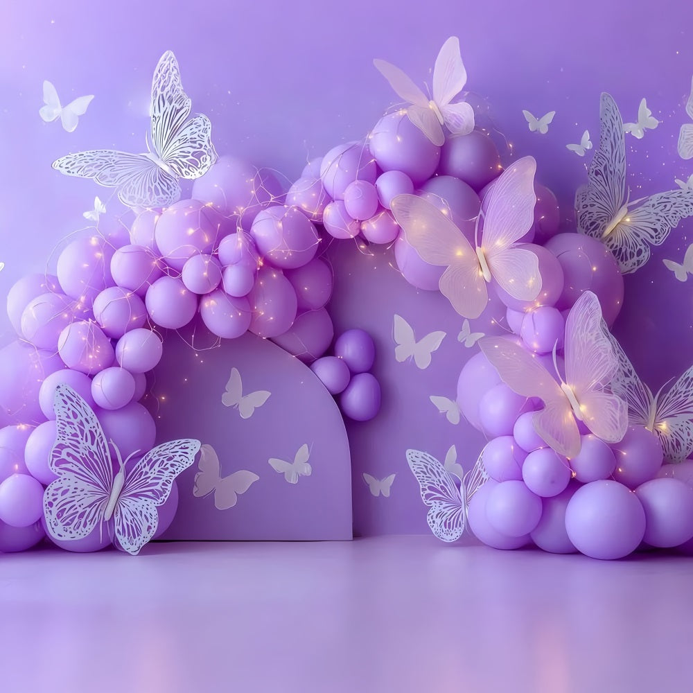 Toiles de fond pour cake smash Lavande Papillon Ballon Rêve Toiles de fond pour photographie de gâteaux TWW59-224