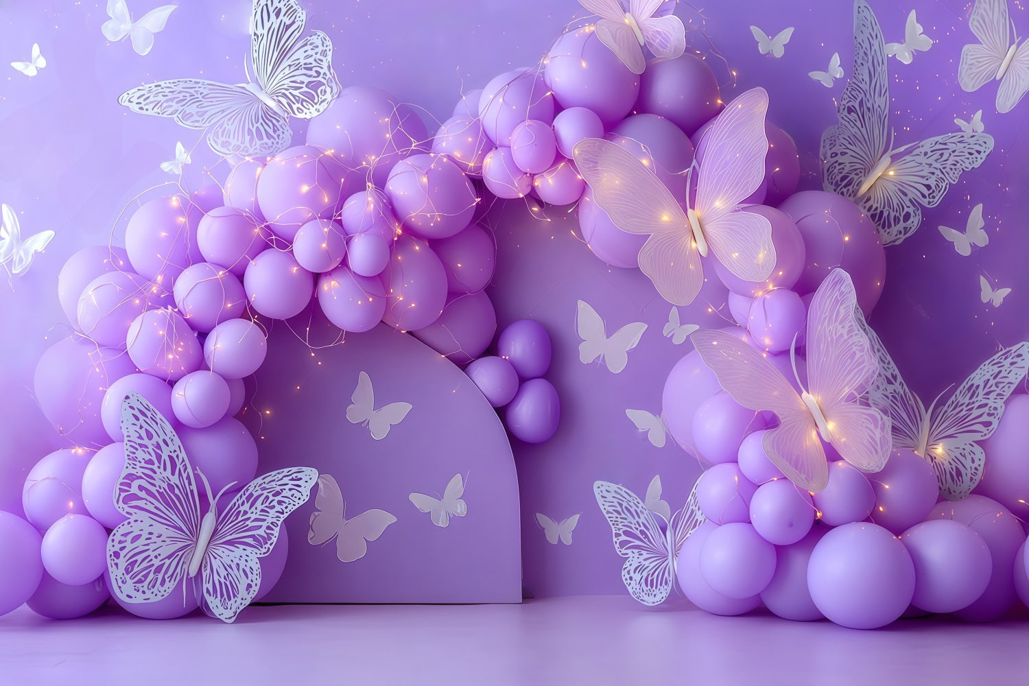 Toiles de fond pour cake smash Lavande Papillon Ballon Rêve Toiles de fond pour photographie de gâteaux TWW59-224