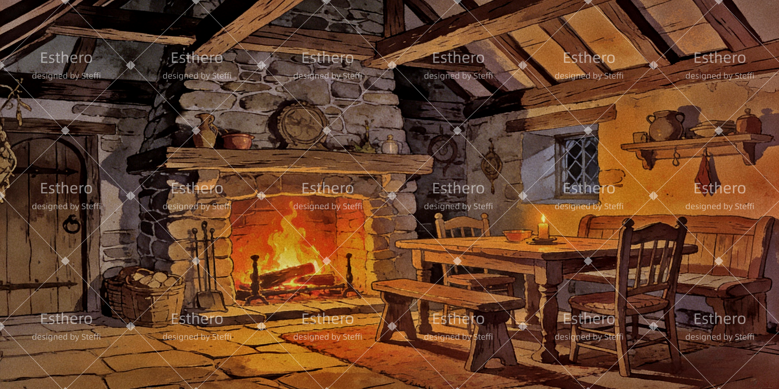 Fond de Scène Intérieur Maison Fiona CSH63-T3