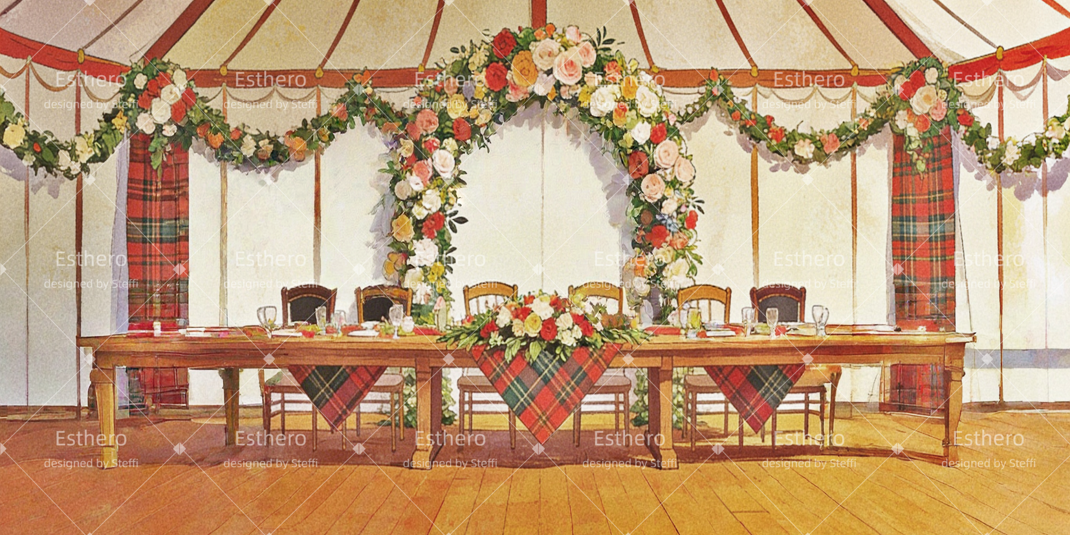 Fond de Scene Theatre Scène Mariage Village CSH63-T6
