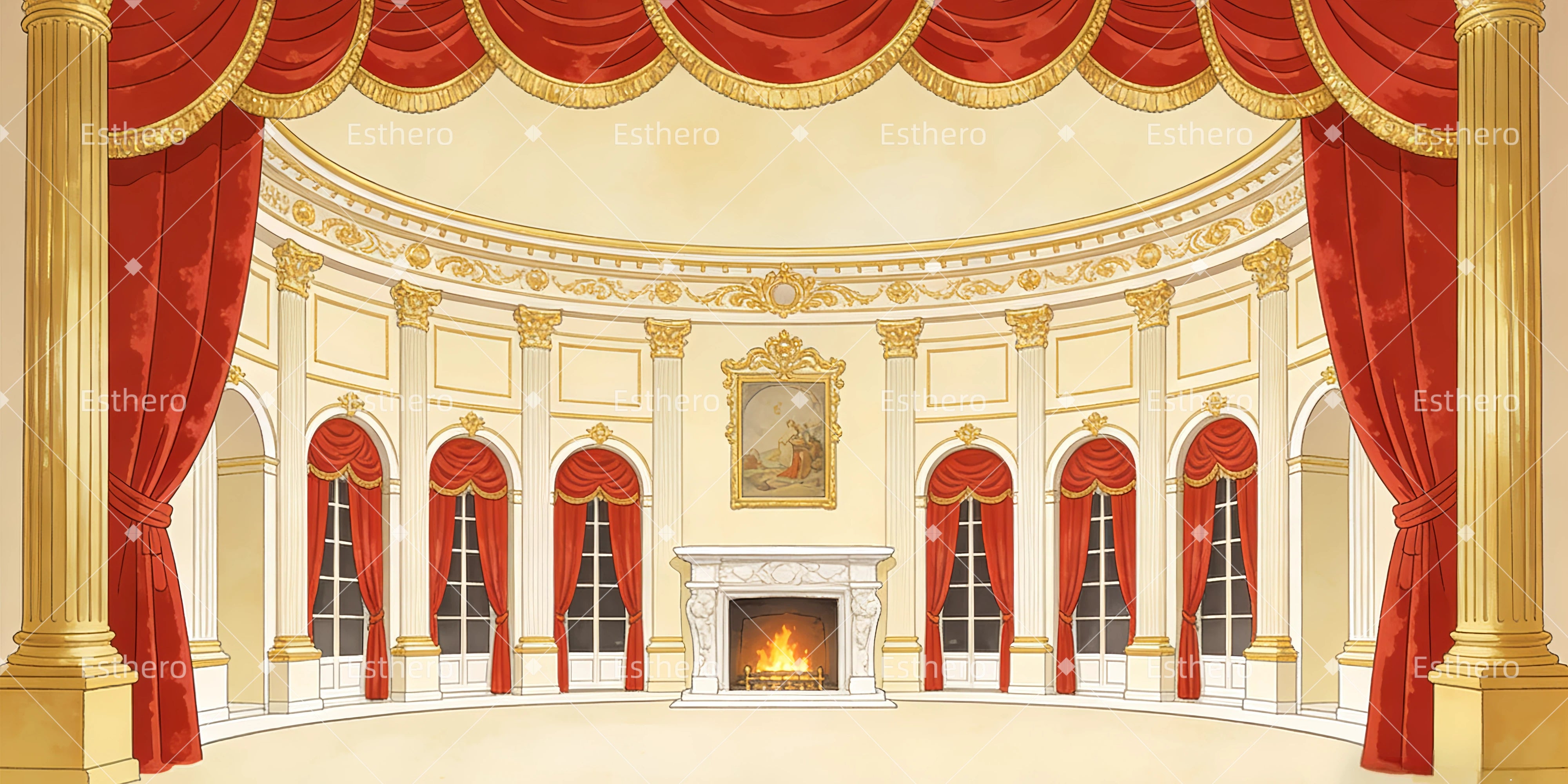 Fond de Scene Salle Bal Mariage GQ63-T40