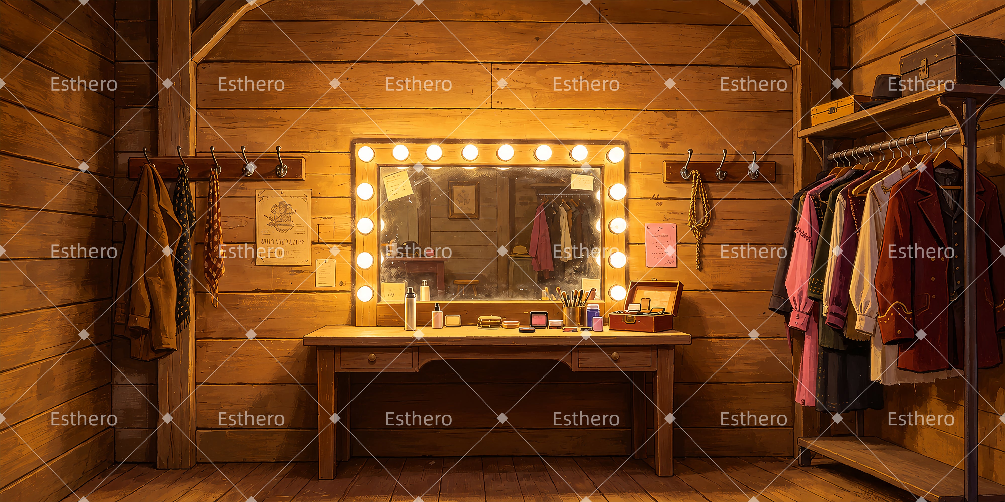 Décors de théâtre économiques Coiffeuse de scène Grandes toiles de fond ZTT66-T131