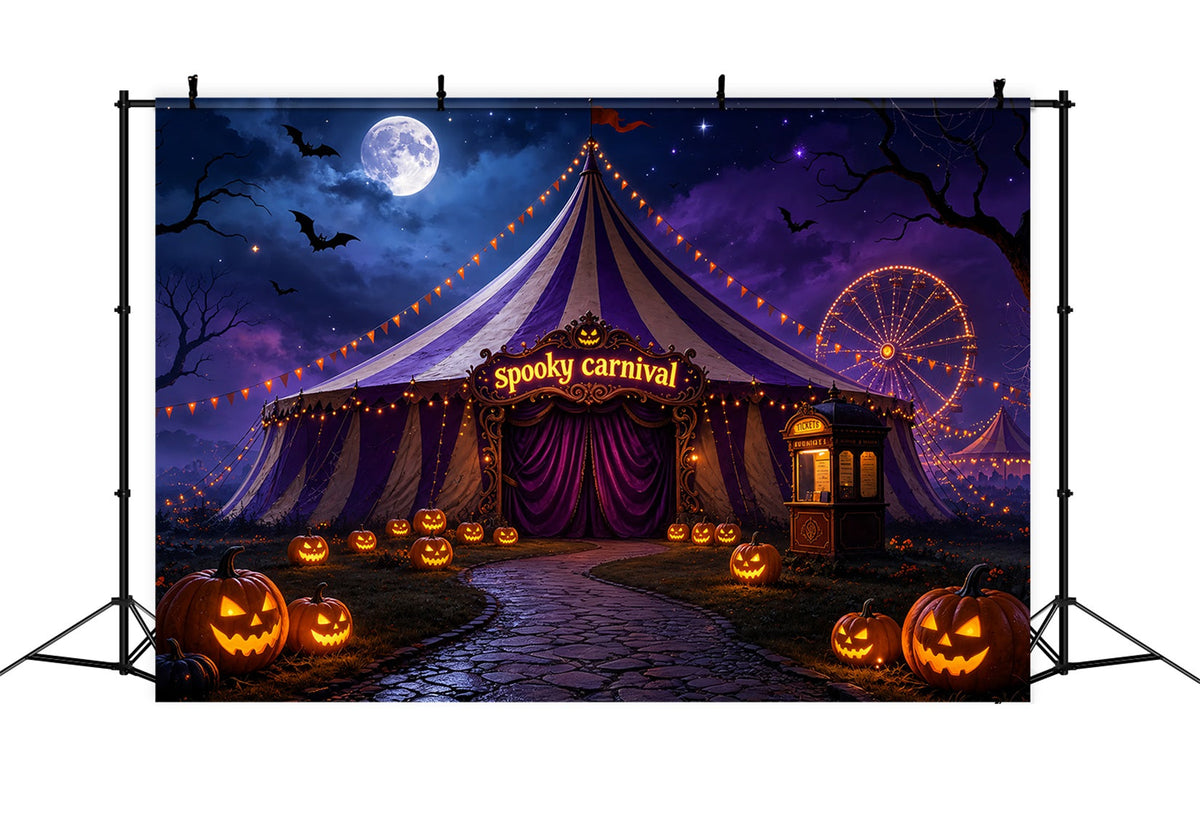 Décor De Carnaval D'HalloweenTente De Carnaval Citrouille Éclairée Par La LuneDécor ZTT67-10