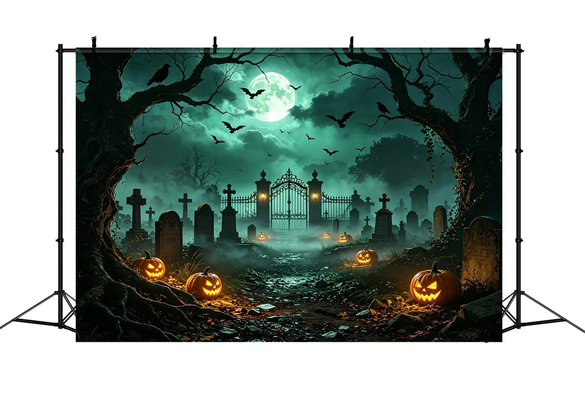 Décor De Cimetière Pour Halloween Avec Un Chien Citrouille Au Clair De LunePorte De Cimetière Décor ZTT67-67
