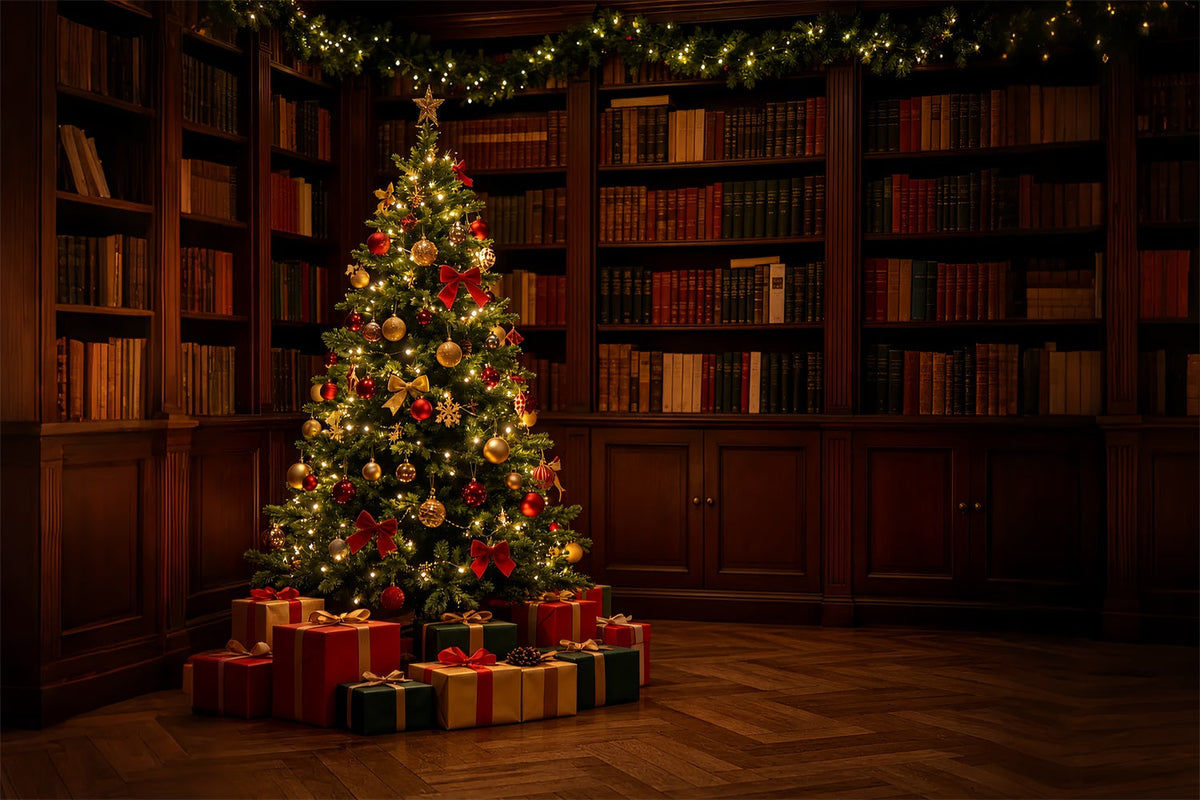 Décor De Noël Intérieur Coin Sombre De L'Arbre De La Bibliothèque Décors De Noël Professionnels ZTT69-18