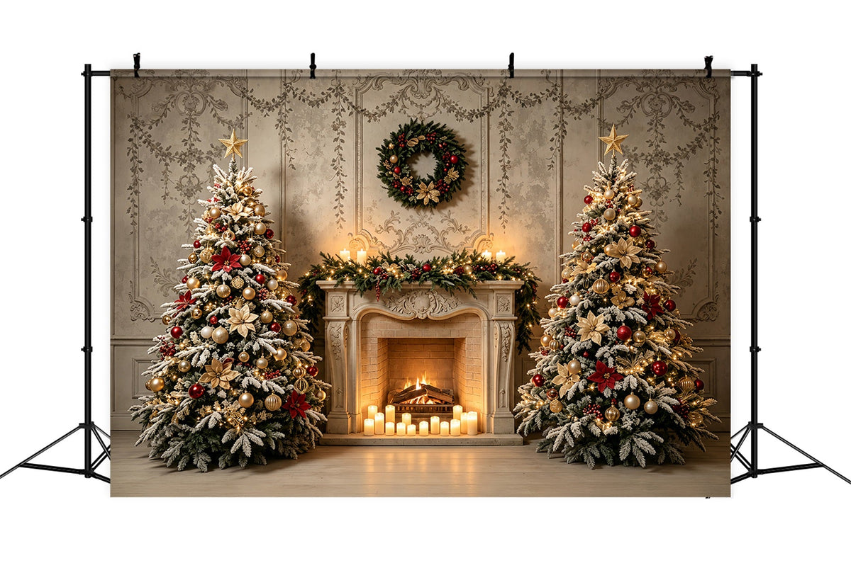 Décor De Noël Pour Salon Élégante Cheminée Avec Arbre Décoratif Grand Décor De Noël ZTT69-24