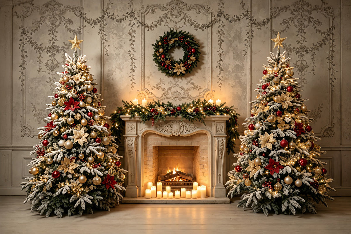 Décor De Noël Pour Salon Élégante Cheminée Avec Arbre Décoratif Grand Décor De Noël ZTT69-24