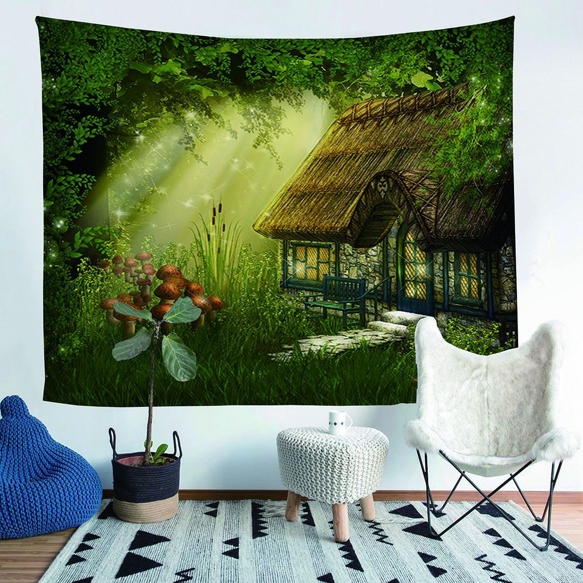 ACHETER 2 OBTENIR 1 GRATUITE  Tapisserie Personnalisée Tenture Murale pour Salon Chambre T1
