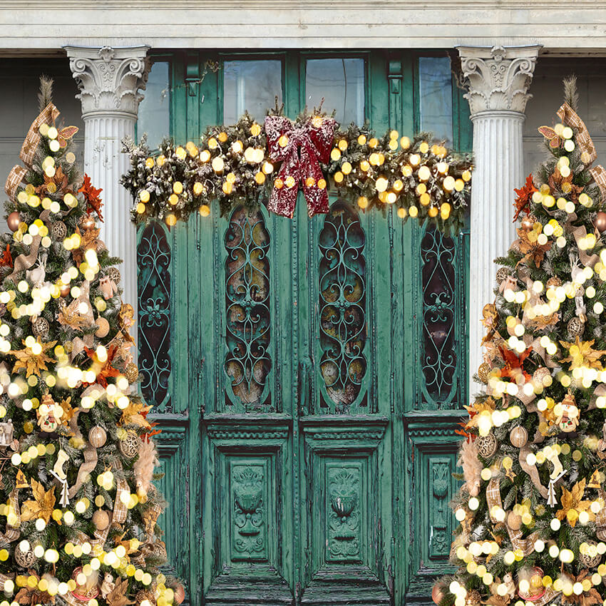 Vintage porte arbre de Noël photographie toile de fond D904
