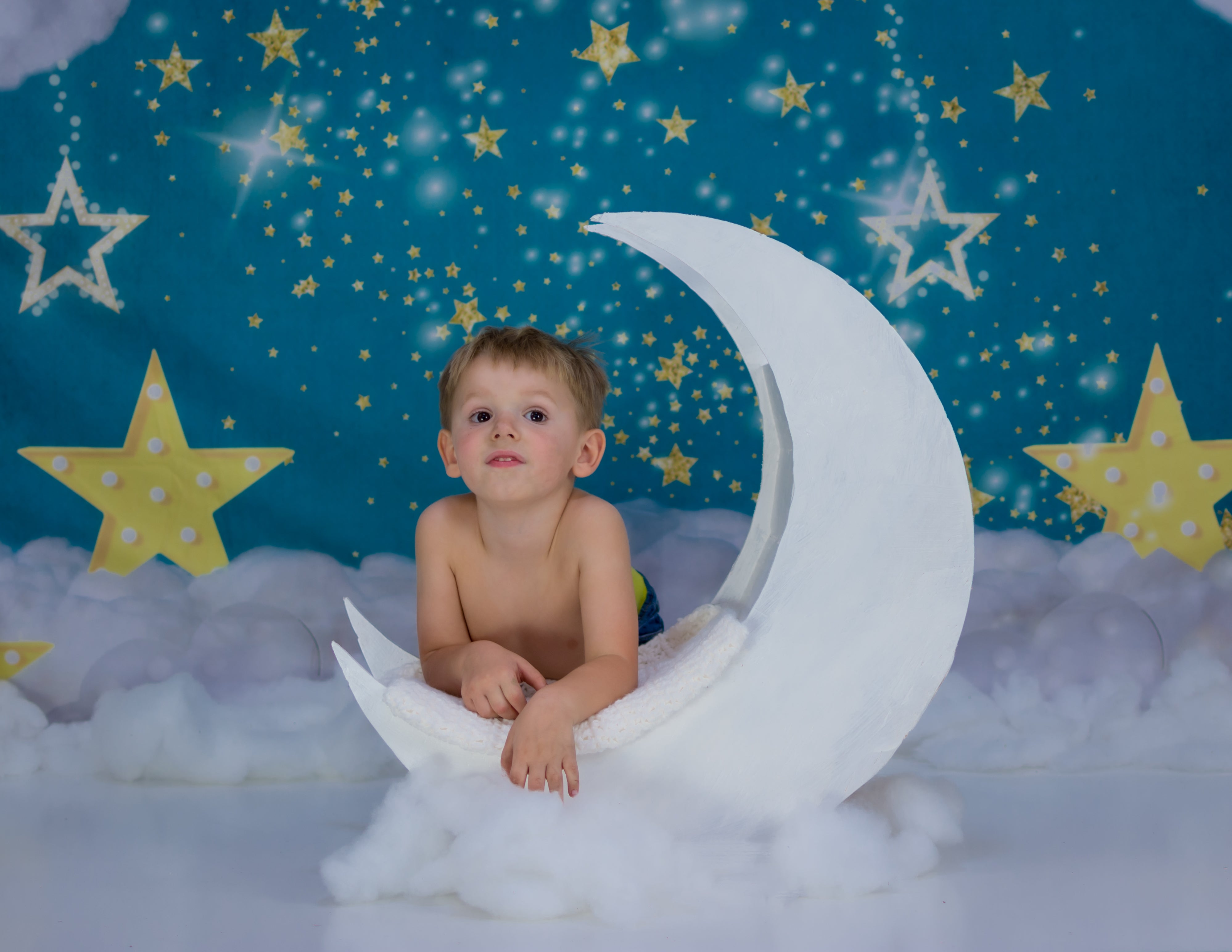 Twinkling Étoiles nuages anniversaire dessin animé toile de fond