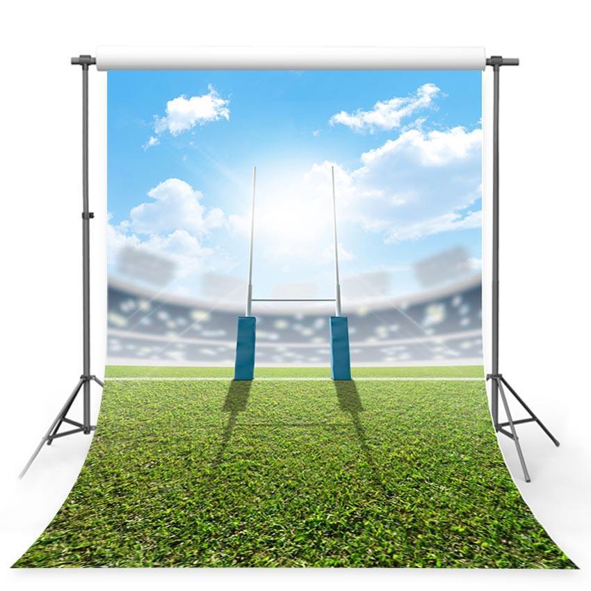 Toile de fond de verte pelouse stade de baseball bleu ciel  G-362