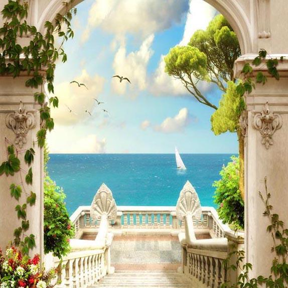 Toile de fond de porte arbres fond toile de fond scène G-620