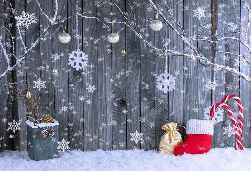 Toiles De Fond De Noël En Bois De Flocon De Neige Pour La Décoration Gx-1056