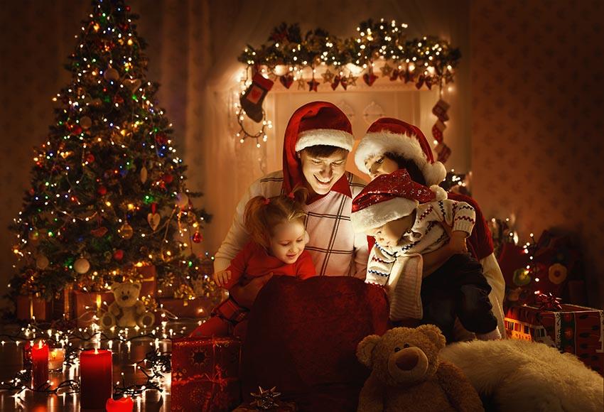 Toile De Fond D'Intérieure Décoré De Noël Pour La Photographie Gx-1079