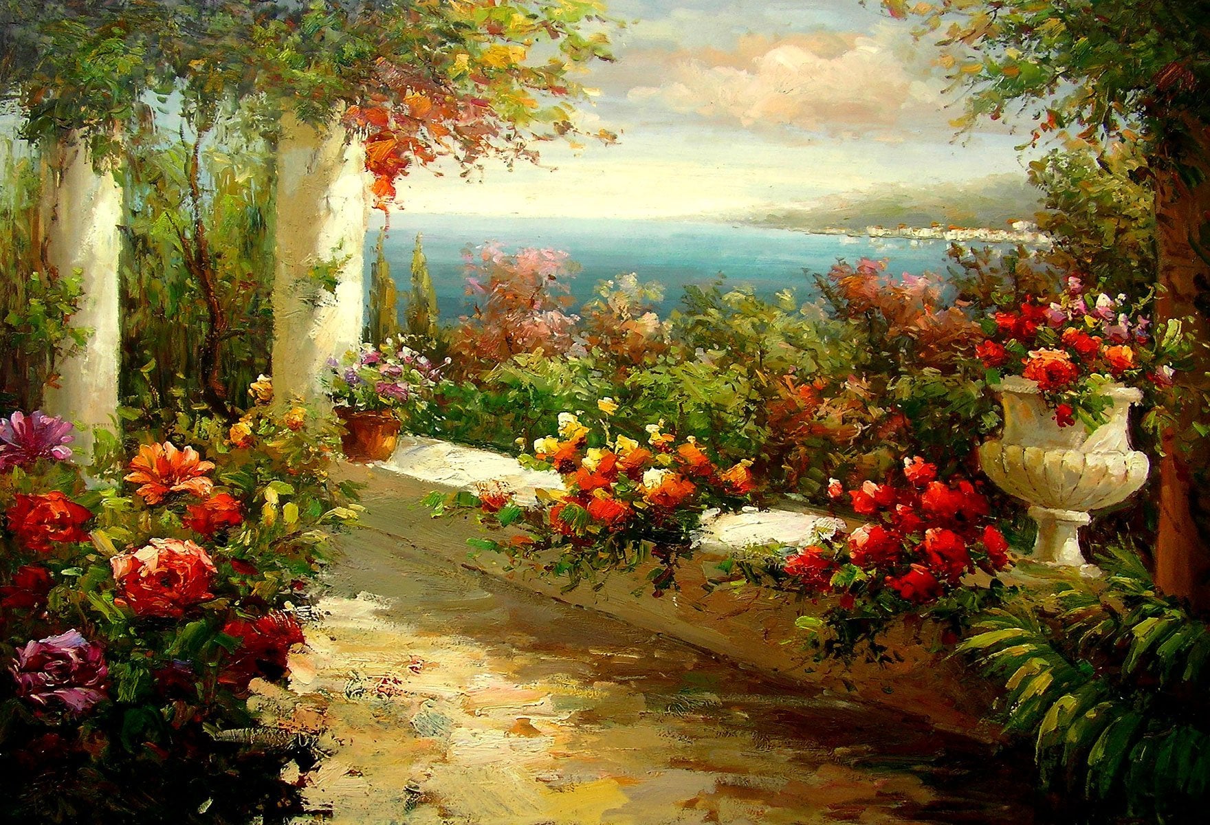 Toile de fond panoramiques Arbres, parcs et Toile de fond boisés Toile de fond floraux HJ03737