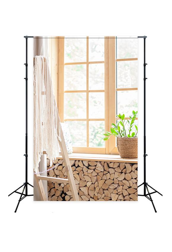  Small Window Pot Plant Indoor Backdrop for Pictures J03152