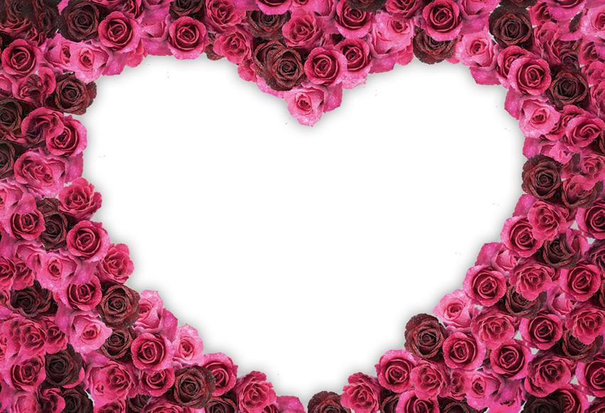 Toile de fond de mur de fleurs de coeur pour la photographie d'événements LM-H00117