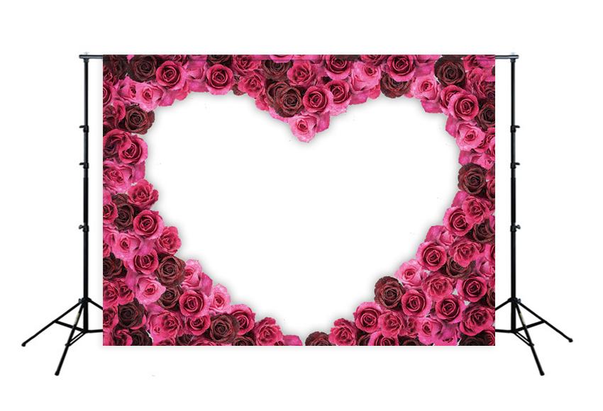 Toile de fond de mur de fleurs de coeur pour la photographie d'événements LM-H00117