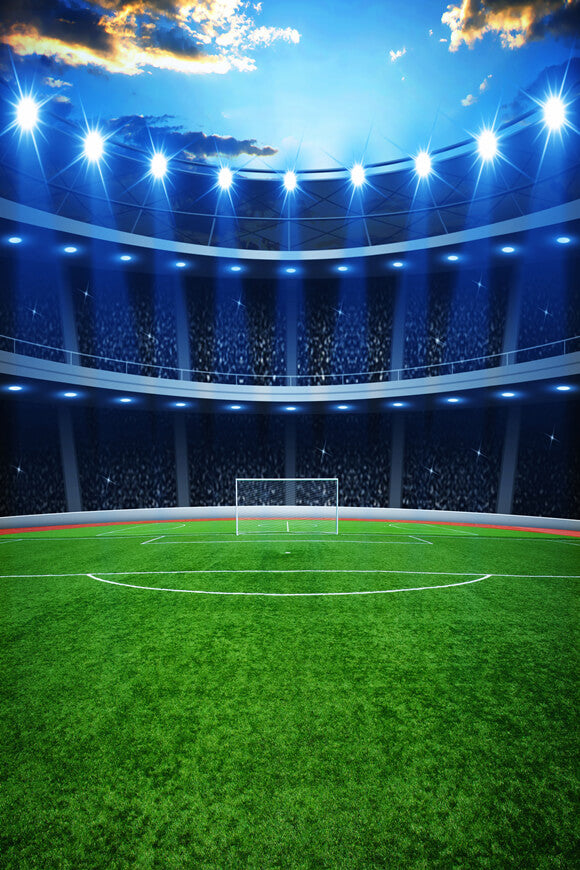 Toile de fond de but d'herbe verte de terrain de football pour la photographie MR-2267