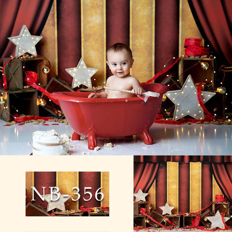 Toile De Fond Étoiles Rouge Et Jaune Pour La Photographie Nb-356