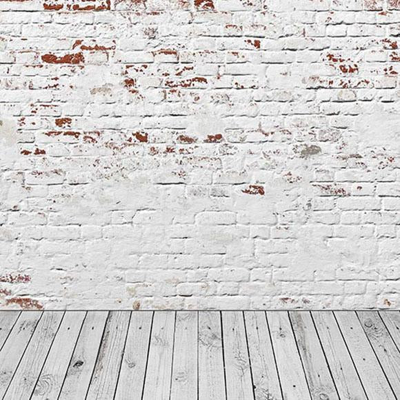 Toile de fond de Rétro blanc Mur de brique Photo Studio  S-2968