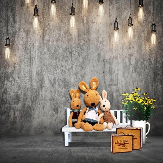 Toile de fond de Mur de briques noires avec lumières pour photo S-3056