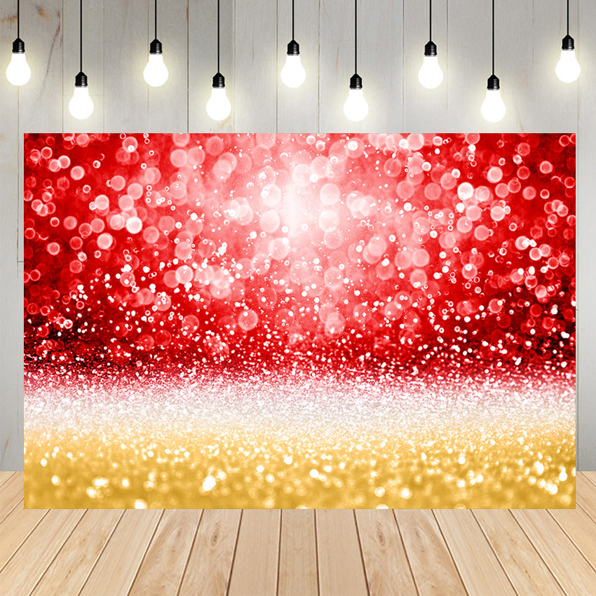 Toile de Fond de Photographie Bokeh Or Rouge Étincelant SH-1002