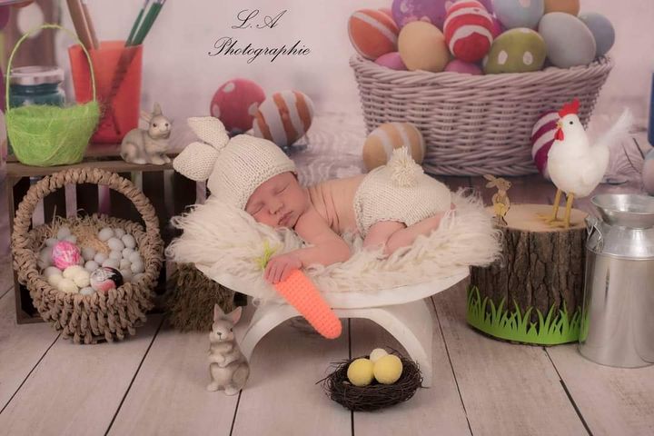 Toile de fond Joyeux lapin de Pâques oeufs de Pâques Photo Booth SH088