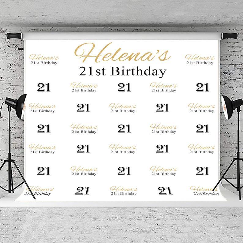Toile de fond de bannière de 21e anniversaire personnalisé  DBD18