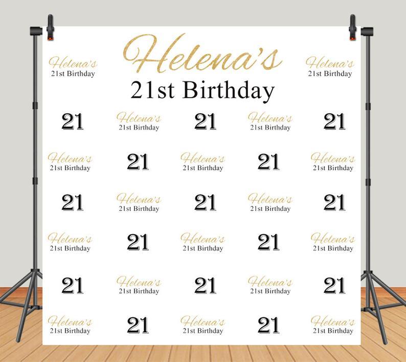 Toile de fond de bannière de 21e anniversaire personnalisé  DBD18