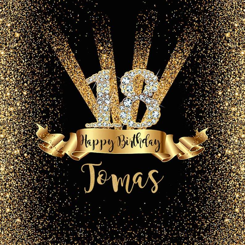 Toile de fond personnalisée Joyeux anniversaire 18ème fête d'anniversaire  DBD19